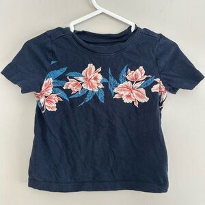 Old Navy 18/24m navy blue & pink Hawaiian floral short sleeve T-shirt